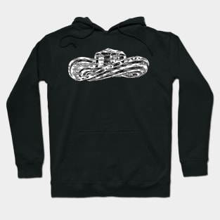 Sombrero Vueltiao in White and Black Ink Pattern (Black Background) Hoodie